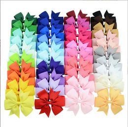 40 colors 3.15 Inch girl hair bows candy color barrettes Design Hairs bowknot Children Girls Clips Accessory 4.1g