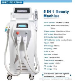 500000 shoots Double Screen 4 in1 Multi-function OPT IPL Laser therapy machine tattoo removal equipment vascular pigment acne treatment with q switched