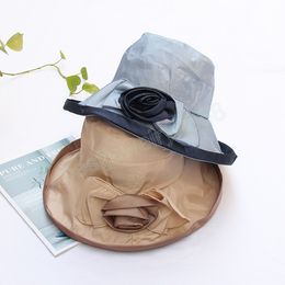Korean Flower Sun Hat Outdoor Cool UV Protection Beach Cap Elegant Women's Summer Cycling Sun Hat for Ladies