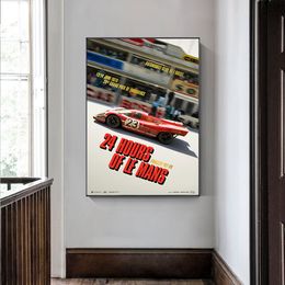 24 Hours Of Le Mans 1970 June On Canvas Print Nordic Poster Wall Art Picture For Living Room Home Decoration Frameless