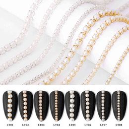 25cm Nail Art Metal Pearl Chain Gold Silver Nail Line Acrylic Glitter Striping Ball DIY Manicure Nail Art Decoration Y220408