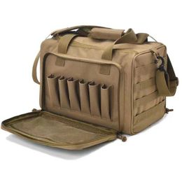 Duffel Bags Tactical Range Bag Waterproof Shooting Case Pack Khaki Hunting Accessories Tools Sling CampingDuffel