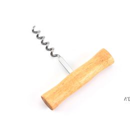 Stainless Steel Corkscrew Red Wine Bottle Opener with Ring Keychain Bottle Opener With Wood handle BBB14902