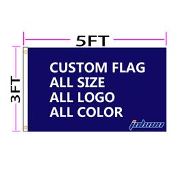 custom flag printing UK - JOHNIN 3x5 Fts Custom Logo Flag Customize Print Banner Any Color With Grommets OEM DIY Digital Printing By Your Own Idea297g