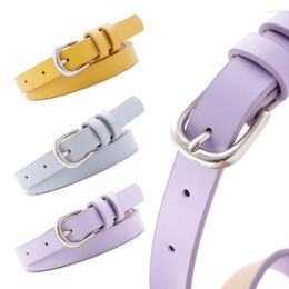 Belts Brand Slender Thin Belt Square Head Pin Buckle Women Waist Elastic Candy Colour Jeans BeltBelts Fred22