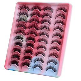 Thick Multilayer 3D Mink False Eyelashes Soft & Vivid Curly Crisscross Hand Made Reusable Fake Lashes Full Strip Eyelashes Extensions Eyes Makeup Colourful Tray