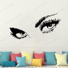 Wall Stickers Decal Eyes View Face Sticker Decals Girl Home Decor Bedroom Interior Beauty Salon Hair Deal Yw119Wall StickersWall