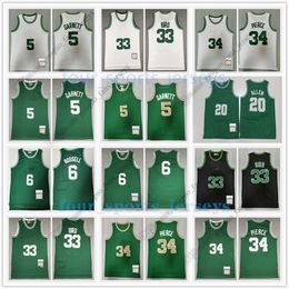 Retro Basketball Jerseys Garnett 5 Kevin Russell 6 Bill Allen 20 Ray Bird 33 Larry Pierce 34 Paul Green Men Women Kids