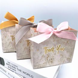 Gift Wrap 10-100pcs Creative Mini Thank You Marble Bag Box Birthday Wedding Party Decorations Baby Shower Valentines Decor Day GiftGift