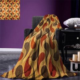 Blankets Rustic Throw Blanket Abstract Style Tadpole Patterns Tiling Of Wavy Shapes Ornamental Artwork Print Warm For Bed CouchBlankets Blan