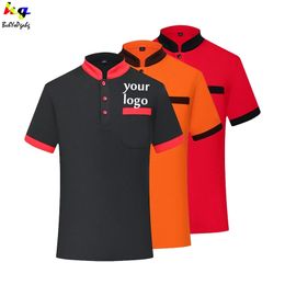DIY Customised Polo Shirt el Cafe Staff Uniform Printed P o Picture Text Top 220623