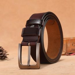 Belts Lengthened Fat Guy Casual Leather Cowhide Belt Men's Pin Buckle Eyelet Trouser