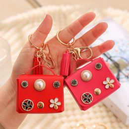Leather Keyrings Coin Purses Wallet Key Rings Chains Accessories Tassel Earphone Holder Car Keychains Designer Women Fashion PU Pendant Gift