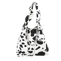 Evening Bags Fashion Cow Print Canvas Tote Bag Schoudertas Dames Side For Women Handtas Woman Shoulder Handtasche Damen Shopping