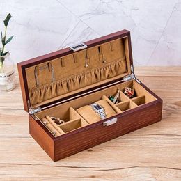 Storage Boxes & Bins Fraxinus Mandshurica Wood Jewellery Box Multifunctional Integrate For Placing Ring Necklaces And Watch