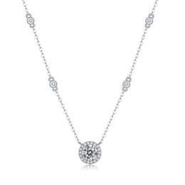 1CT D VSS Real Moissanite Necklace Passed Diamond Test S925 Sterling Silver Wedding Party Women's Fine Jewellery