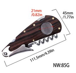 2023 4 in 1 multifunctional cigar scissors with bottle opener outdoor travel portable solid wood stitching