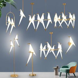 Floor Lamps Bird Lamp Standing Living Room Bedroom Studio Stand Up Desk Studing Reading Origami LightFloor