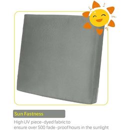 Cushion/Decorative Pillow 22x20x4 Inch Replacement Cover Grey Outdoor Cushion Waterproof Patio Chair Seat With ZipperCushion/Decorative