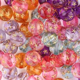 100pcs/lot Diy Gold Candy Color Loose Bead for Jewelry Bracelets Necklace Hair Ring Making Accessories Crafts Acrylic Kids Handmade Beads