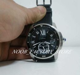 Luxuriöse Herrenuhren, 42 mm, schwarzes Zifferblatt, Saphirglas, automatische mechanische Uhr, Armbanduhr mit Kautschukarmband