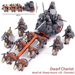 Mediaeval Asgard Soldier lotr Dwarf Boar Goat Chariot Animals Figures Model Building Blocks Lord Bricks Toys Gift For Children 220715