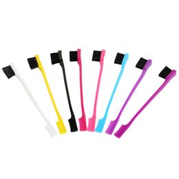Multicolor Double Sided Edge Control Hair Comb Hair Styling Eyebrow Combing Hair Brush Hairdressing Beauty Tools 8 Colours