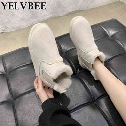 Boot Designer Ankle Snow Warm 2022 Winter New Women Fashion Flat Suede Casual Shoe Gladiator Non Slip Goth Mujer 220805