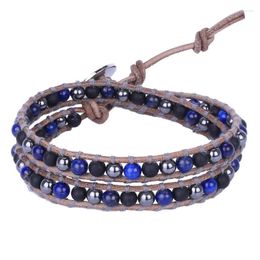 Beaded Strands Kelitch 2022 Crystal Bracelets Black Blue Strand Long Bracelet Punk Paired Chains Tennis Female Valentine Fawn22