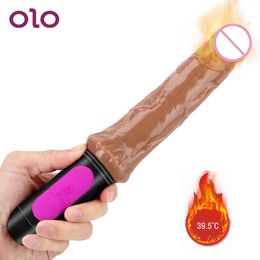 OLO sexy Toy for Woman Bend Soft Huge Penis Adult Products Heating Vibrator G Spot Vagina Anus Stimulation Realistic Dildo