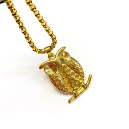 Fashion 316L stainless steel men's Necklaces & Pendants owl animal jewel Hip hop personality cool chain men's and women's Jewellery