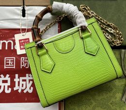 Realfine Bags 5A 675800 20cm Diana Small Tote Light Green Lizard Handbag Shoulder Purses For Women with Dust bag