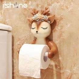 Decorative Deer Toilet Wall Mounted Bathroom Kitchen Roll Paper Holder Tissue Rack 220611