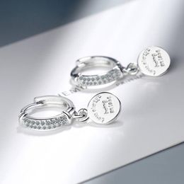 Dangle & Chandelier Alphabet Tag Cubic Zirconia Drop Earrings For Women Girl Party Gift Fashion Korean Earring JewelryDangle