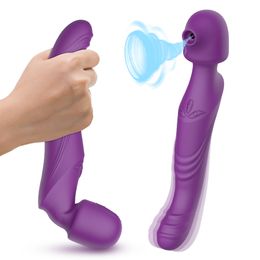 New Sucking Vibrators Vagina Clitoris Stimulator Nipple G-spot Sucker Dildo Erotic Masturbator Adult Women sexy Toys For Two Head