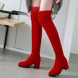 Botas De Tacón De Invierno Largas De Cuero Rojo Oferta Online | DHgate.com