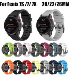 26 22 20MM Silicone QuickFit Watchband Straps For Garmin Fenix 7X 7 7S Solar instinct 2 6 6X Pro 5x Descent EPIX gen2 Fenix3 HR Enduro Easyfit Wristband Bracelet