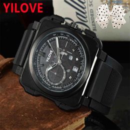 48mm Sub Dials Work Fashion Mens Watch High Quality Sports Style Japen Quartz Movement Chronograph Clock Wholesale Men's Gifts Luminous Waterproof Wristwatch