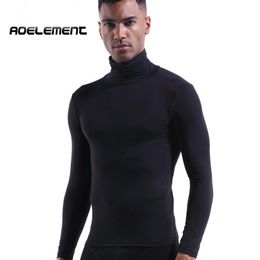 Homens Underwear Térmica Elástica Algodão Mens Turtleneck Inverno Tops Masculino Roupas T Camiseta XXXL Big Size Homem Manga Longa Undershirt Homens