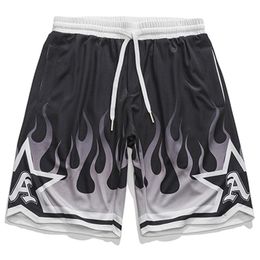 Men's Shorts Summer Sports Joggers Men Flame Printed Fitness Short Pants Fashion Korean Basketball Trousers Sweatpants Male FemaleMen's