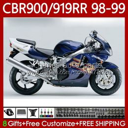 Bodywork For HONDA CBR 900 919 RR CC 98-99 Years Bodys 127No.47 CBR 919RR 900RR Glossy blue 900CC 919CC CBR919 CBR900 RR CBR919RR 98 99 CBR900RR 1998 1999 Fairing Kit