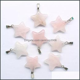 Charms Jewelry Findings Components Natural Stone Opal Quartz Star Healing Pendants Diy For Accessories Making Drop Delivery 2021 5Opsw