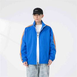 dents Street Clothing Edge Design Fashion Sports Coat Outdoor Travel Windbreaker Loose Technology Contrast Zippered Jacket T220817