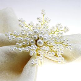 pearl napkin ring beads napkin holder for wedding many Colours 12 pcs 201124