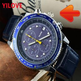 Small Dial Working Famous Watch Full Stainless Steel Case Clock Quartz Imported Movement Genuine Leather Waterproof Business Luminous Layer Wristwatch