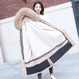 Rex Rabbit Fur Woman Parkas Womens Long Over The Knee Winter Fur Liner Midlength Detachable Coat Jacket 201103