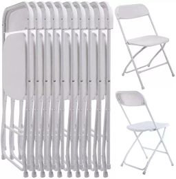 wedding folding chairs Canada - Set of4 Plastic Folding Chairs Wedding Party Event Chair Commercial White Chairs For Home Garden Use