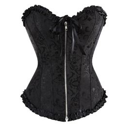 Corset With Lace Zipper Wedding Body Shaping And Slimming Clothing Plus Size XS 6XL Women Bustier 220524