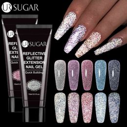 NXY Nail Gel 15ml Reflective Glitter Acrylic Extension Soak Off 3 in 1 Dark Flashy Art Quick Building Finger Extend 0328