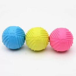 Dog Toys Footprint Rubber Dog Ball Toys Bite Resistant Chew Toy for Small Dogs Puppy Game Play Squeak Interactive